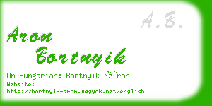 aron bortnyik business card